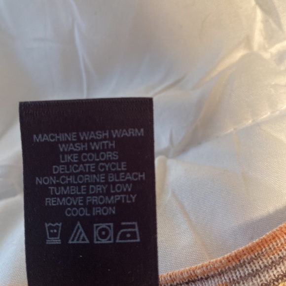 NWOT Axcess Liz Claiborne fit to flare stripe retro style tie waist top med - Picture 9 of 14